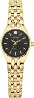 Amitron Women's Diamond Black Gold Watch, 22mm 61554