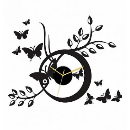 Gloob Butterflies & Leaves Wall Decal Clock Sticker GL672DE10PHPINDFUR