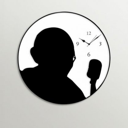  Timezone Mahatma Gandhi Wall Clock White And Black TI430DE63XYEINDFUR