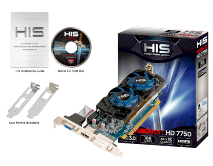 HIS 7750 iCooler 1GB GDDR5 PCI-E DVI/HDMI/VGA (H775FN1G) (ATI Radeon HD 7750, 1024MB GDDR5, 128 bit, PCI Express x16 3.0)