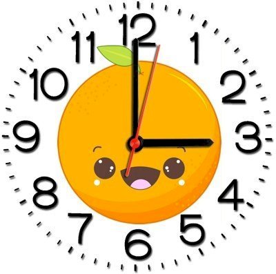 Ellicon 350 Funny Orange Face Analog Wall Clock (White) 