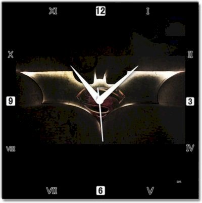  Shoprock Steel Batman Superman Analog Wall Clock (Black) 
