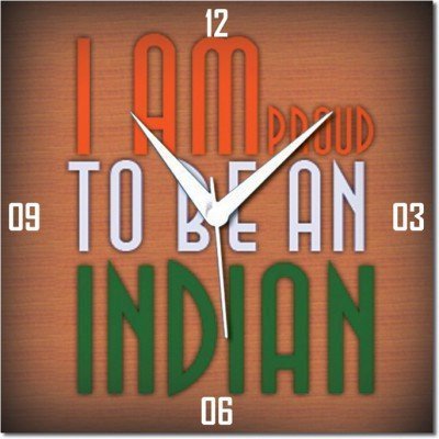  WebPlaza I Am Proud To Be An Indian Republic Day Analog Wall Clock (Multicolor) 