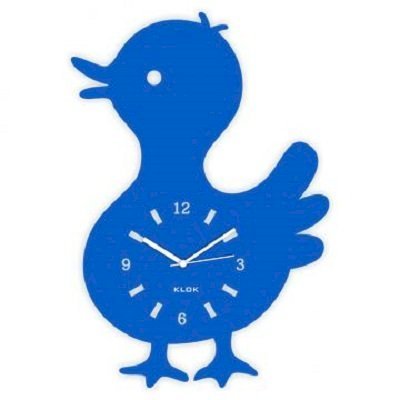 Klok Cute Duck Chick Wall Clock Light Blue