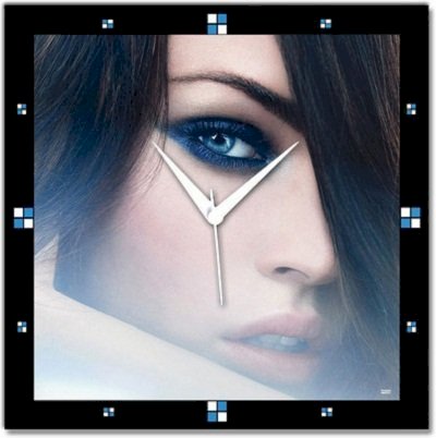  Shoprock Meagn Fox Eyes Analog Wall Clock (Black) 