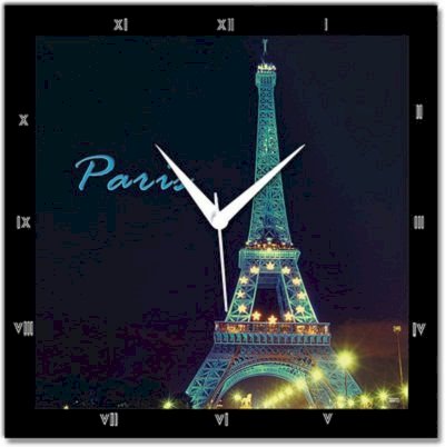  Shoprock Paris Analog Wall Clock (Black) 