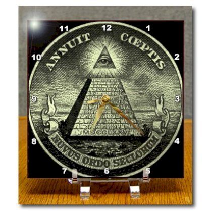 3dRose dc_149768_1 Illuminati Desk Clock, 6 by 6-Inch