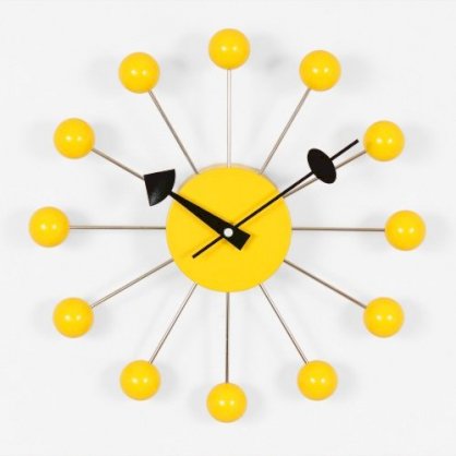 George Nelson Ball 13 in. Wall Clock - Yellow  