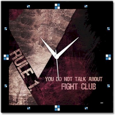  Shoprock Rule of Fight Club Analog Wall Clock (Black) 