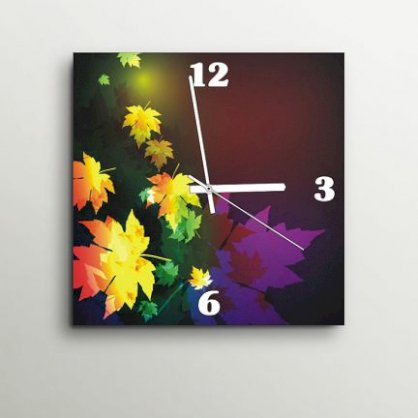 ArtEdge Colorful Maple Leaves Wall Clock GA420DE39FZSINDFUR