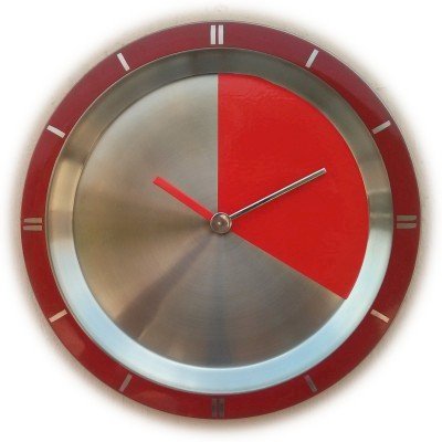 Onatto Red & Silver Wall Clock. Analog Wall Clock