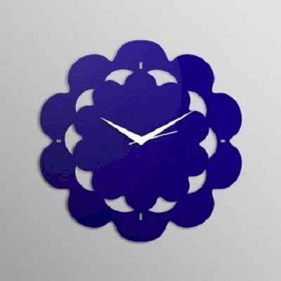 Pyramid Clocks Abstract Inner Petals Blue Wall Clock