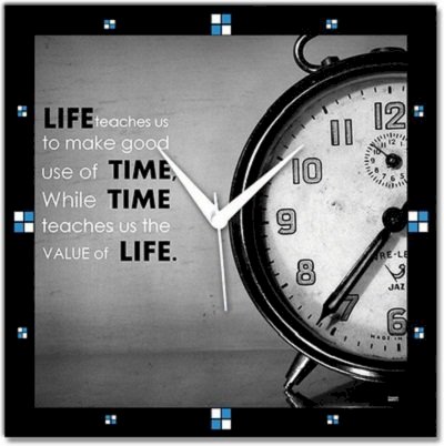  Shoprock Life and Time Analog Wall Clock (Black) 