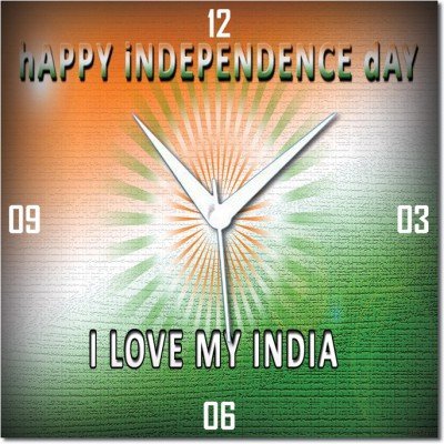  WebPlaza I Love My India Independence Day Analog Wall Clock (Multicolor) 