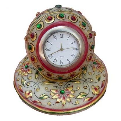 eCraftIndia Colorful Stone Studded Marble Table Watch EC983DE23CYUINDFUR