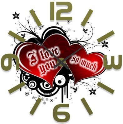 Ellicon 63 I Love You So Much Analog Wall Clock (White) 