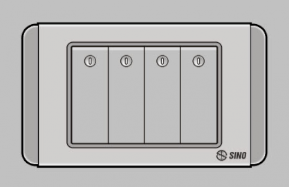 Công tắc bốn 1 chiều có đèn Led SINO S68DGN4