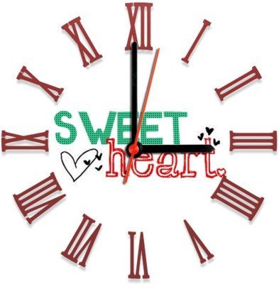 Ellicon 135 Sweet Heart Analog Wall Clock (White) 