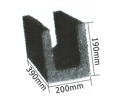 Gạch Block xây chữ U Phước An đặc chủng tường 200mm (390x200x190)