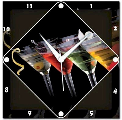 WebPlaza Cocktails Analog Wall Clock (Multicolor) 