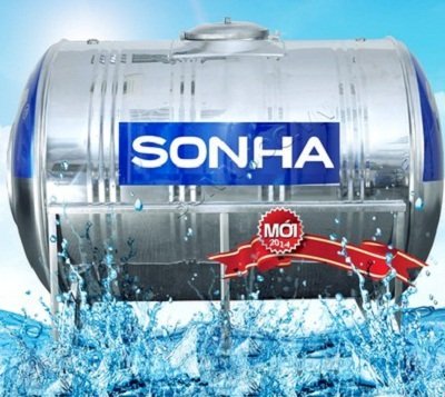 Bồn nước Inox Sơn Hà 2000L đường kính 1140 - Kiểu ngang