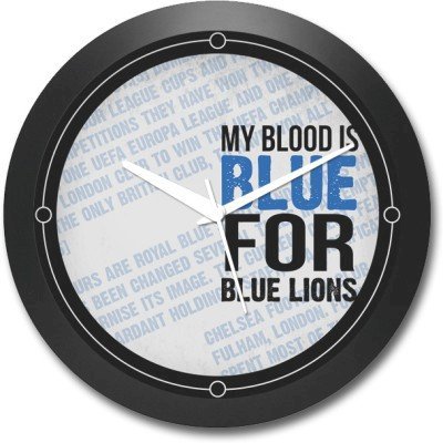 Shop Mantra Chelsea Football Club Blue Lion Quote Round Clock Analog Wall Clock (Black)