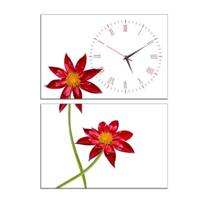 Đồng hồ tranh Hoa cúc đỏ Vicdecor DHT0244