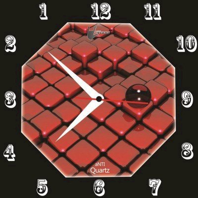 Lycans Anti 0081 Analog Wall Clock (Red, Black) 