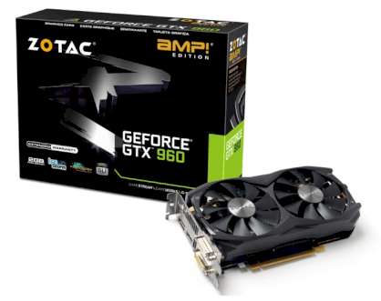 ZOTAC GeForce GTX 960 AMP! Edition (ZT-90304-10M) (NVIDIA GeForce GTX 960, 2GB GDDR5, 128-bit, PCI Express 3.0)