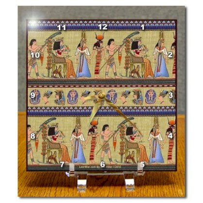 DC_4937_1 Lee Hiller Designs General Themes - Egyptian Hieroglyphics - Desk Clocks - 6x6 Desk Clock