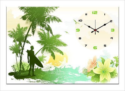 Design O Vista Single Panel - DV1-L-R4272 Analog Wall Clock (Multicolor)