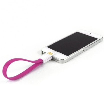 Lightning magnetic short cable for iPhone 5 (Hồng đậm)