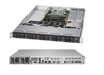 Server Supermicro SuperServer 1018R-WC0R (Black) (SYS-1018R-WC0R) E5-2650L v3 (Intel Xeon E5-2650L v3 1.80GHz, RAM 16GB, PS 750W, Không kèm ổ cứng)