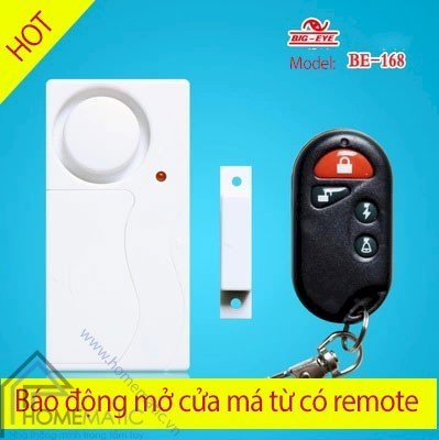 Báo động cửa mở cảm biến má từ có remote Big-Eye BE-168