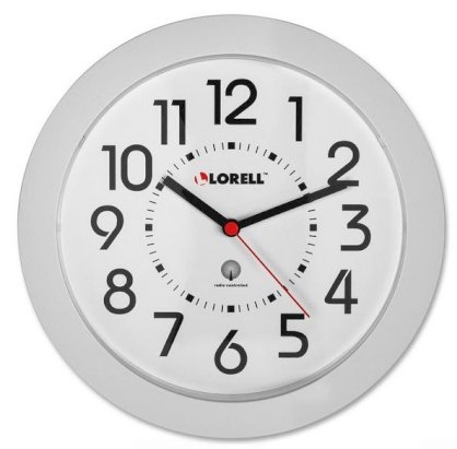 Đồng hồ treo tường Houzz: Lorell Round Profile Radio Controlled Wall Clock - Digital - Quartz - Atomic