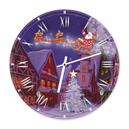 Đồng hồ treo tường Clockadoodledoo Flying Santa Sled