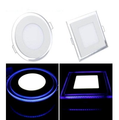 Đèn led siêu mỏng tròn hoặc vuông 2 màu nhựa 6W