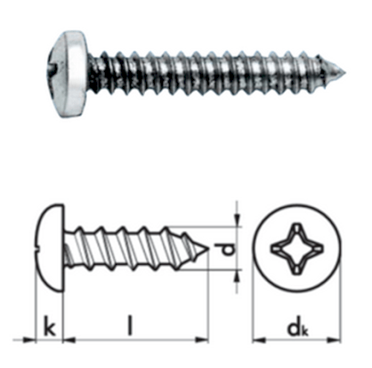 Vít thép mạ kẽm tự khoan đầu nổi Wuerth 4.2x19