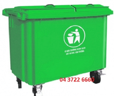 Xe thu gom rác bằng Composite 660l Thăng Long TRC-660