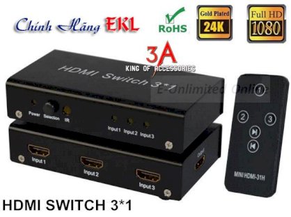 Bộ Switch HDMI 3 vào 1 ra EKL