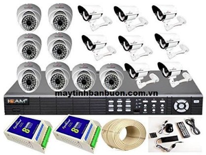 Bộ kít 16 camera Icam dome thân 01