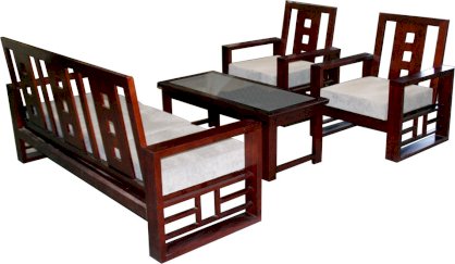 Bộ bàn salon Hòa Phát gỗ tự nhiên SF72 Acacia