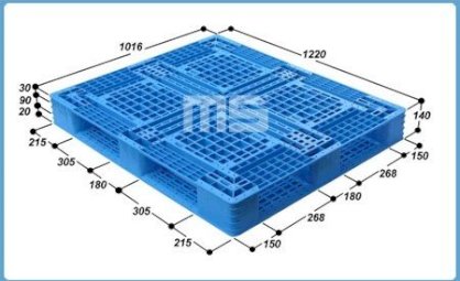 Pallet nhựa 1 mặt MSPALLET 1220x1016x140