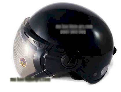 Mũ bảo hiểm nửa đầu GRS A33K màu đen bóng có kính