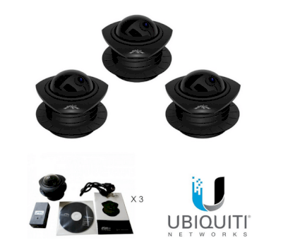 Ubiquiti AirCam-Dome H.264 megapixel camera, 1MP/HDTV Dome (3 Pack)