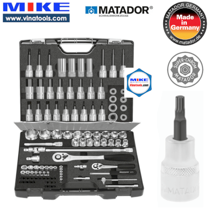 Bộ tuýp hệ mét 103 món 6 points 12.5mm (1/2") 6.3mm (1/4")  Matador 4150 9120