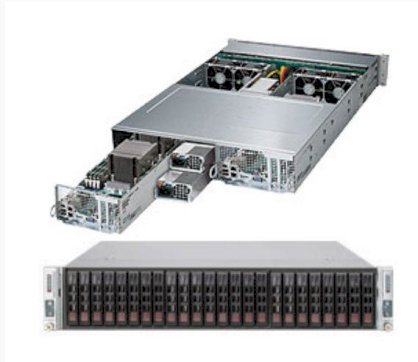 Server Supermicro SuperServer 2028TP-DC0TR (Black) (SYS-2028TP-DC0TR) E5-2623 v3 (Intel Xeon E5-2623 v3 3.0GHz, RAM 8GB, 1280W, Không kèm ổ cứng)