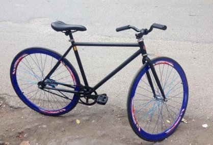 Xe Đạp Single Speed (Màu Đen Xanh)