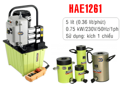 Bơm điện thủy lực 5 lít 1 pha Larzep HAE1261