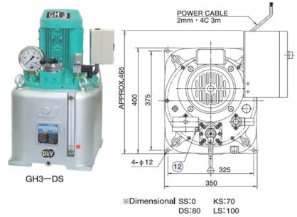 Bơm điện thủy lực 25 lít, Osaka GH3-DS